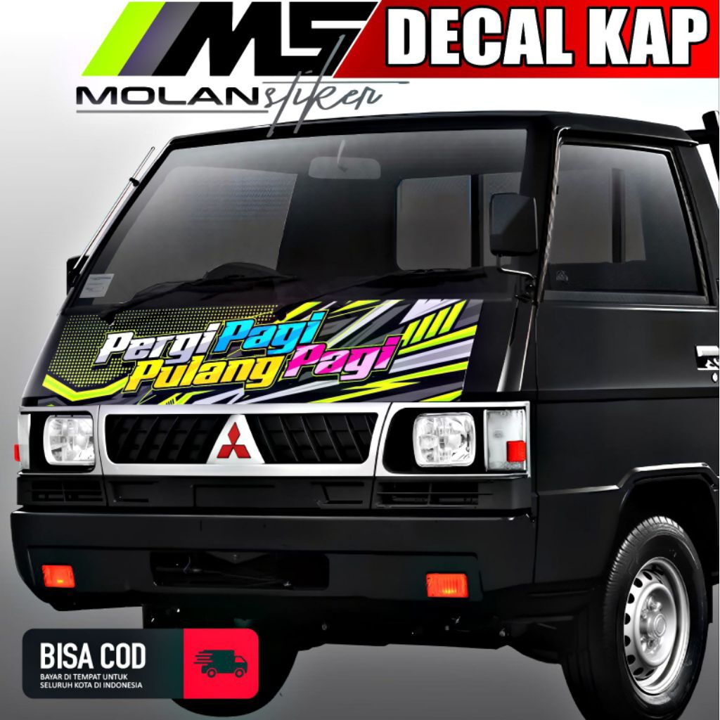Jual Decal Sticker Striping Variasi Kabin Depan L300 Pickup Decal Kap ...