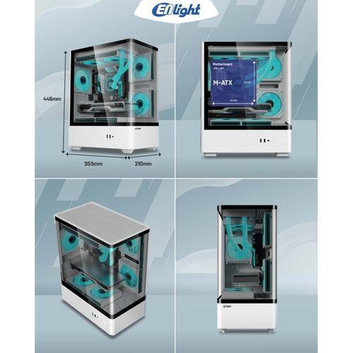 Jual CASING PC ENLIGHT A3 WHITE + 3 FAN | Shopee Indonesia