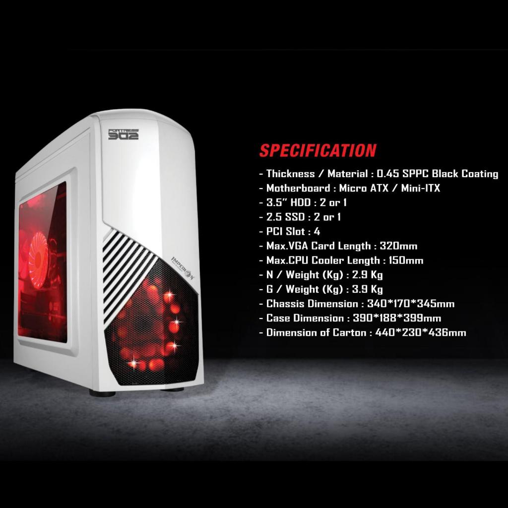 Jual Imperion Fortress 302 White PC Gaming Case | Casing micro-ATX ...