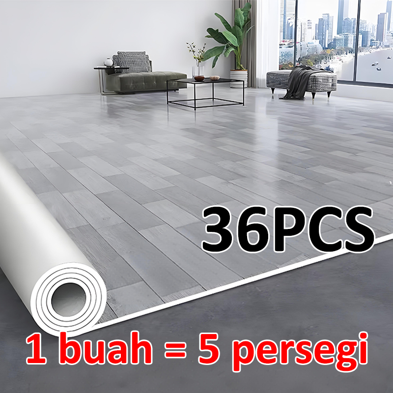 YAHABIBI 1 BOX (36 Pcs) Floor Vinyl Lantai Stiker Lantai kayu parquet Dengan Lem Sticker Vinyl Lantai