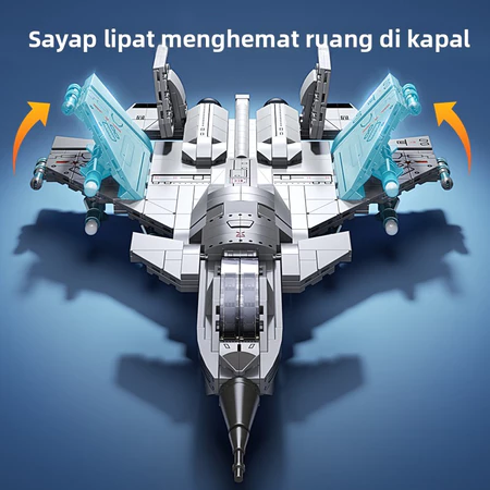 Mainan blok pesawat tempur 34CM mainan pesawat blok untuk dipasang-pasang model pesawat
