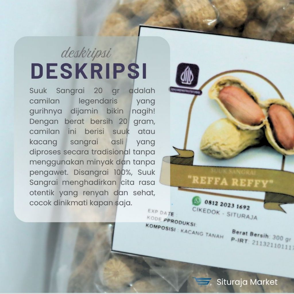 Jual [Suuk Sangrai Reffa Reffy] - Kacang Sangrai Renyah dan Gurih/ 20 ...