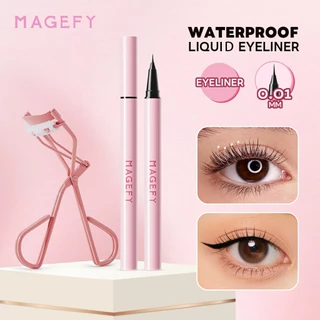 MAGEFY Penjepit Bulu Mata Merah Muda Eyeliner Cair Waterproof Tahan Lama Tipis 0.01mm Memegang Alat Rias Mata Penjepit Bulu Mata Logam Ekstensi Bulu Mata Keriting 1305