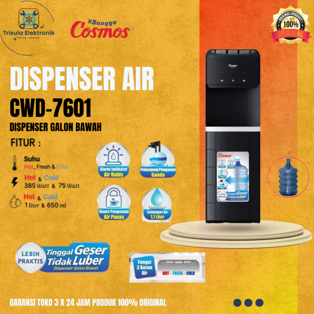 Jual Dispenser COSMOS CWD 7601 / Original Freestanding Galon Bawah ...