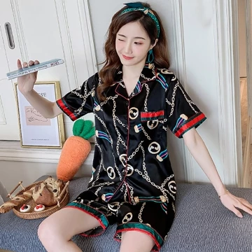 TUTA PIYAMA 009 Baju Tidur Wanita Dewasa Model Kemeja Bahan Satin High Quality Sleepwear