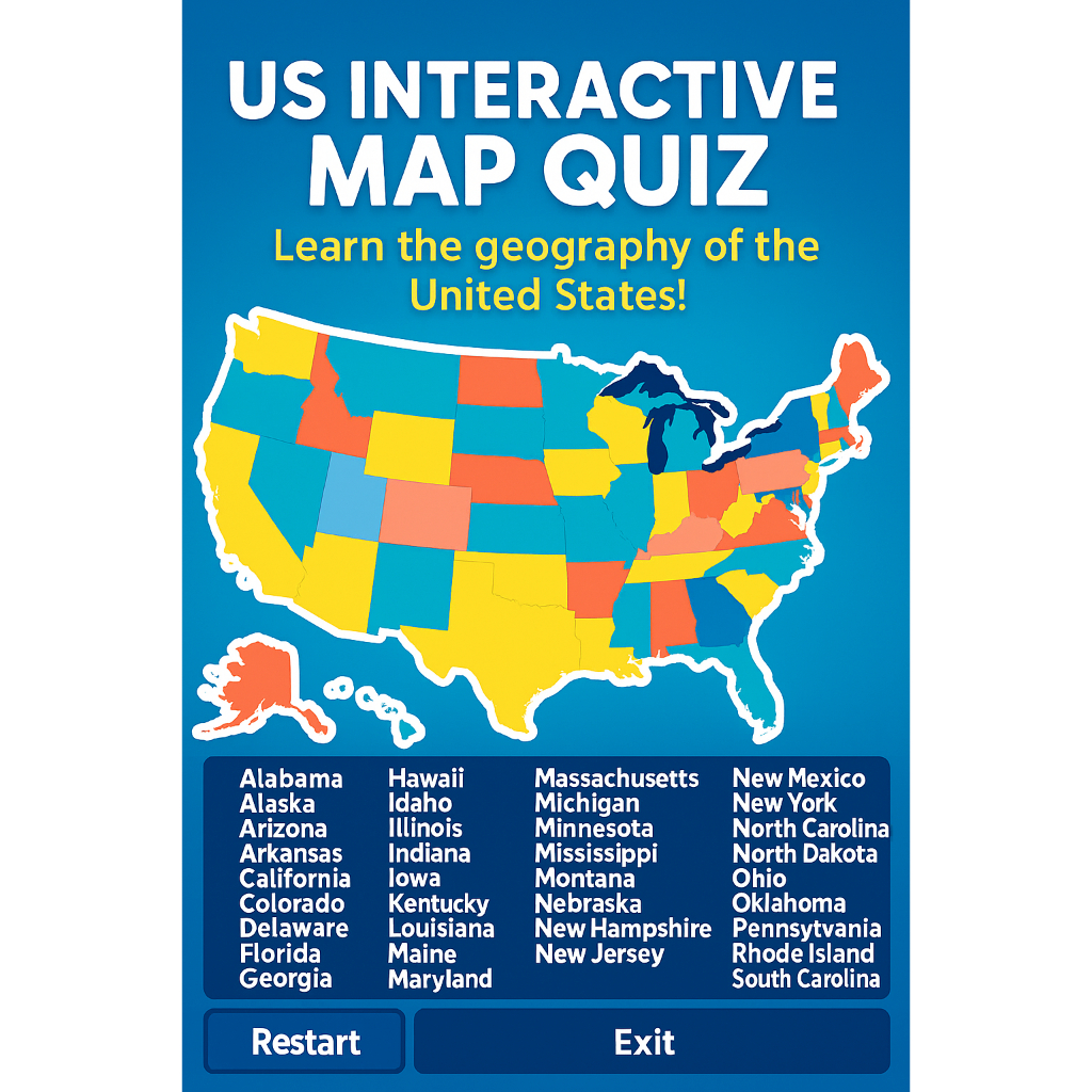 Jual US INTERACTIVE MAP QUIZ – SOFTWARE LATIHAN PETA AMERIKA INTERAKTIF ...