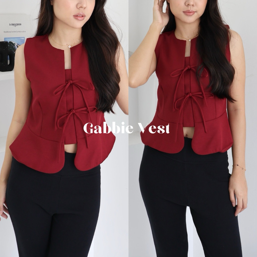 Jual Gabbie Vest - Atasan Rompi Vest Tali Pita Wanita Korea Premium ...
