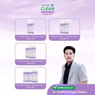 [HAPPY DAY] Secret Clean Paket Propolis Feminine Care 2pcs / 3pcs / 4pcs / 5pcs | Paket Feminine Wash Pembersih Kewanitaan / Sabun Miss V