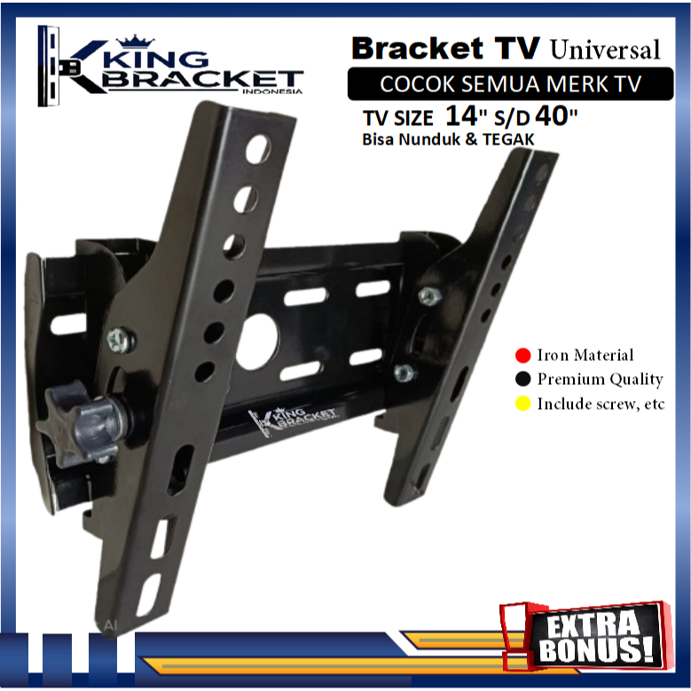 GARANSI COCOK!! Bracket Tv LCD LED 14 s/d 40 inch Universal 40 32 24 21 17 14 Bisa NUNDUK | TEBAL & KOKOH COcok semua merk TV bracket braket breket briket breaket brecket bricket