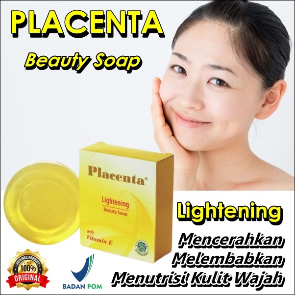 SABUN PLACENTA LIGHTENING BEAUTY SOAP VITAMIN E-SABUN PLACENTA BPOM