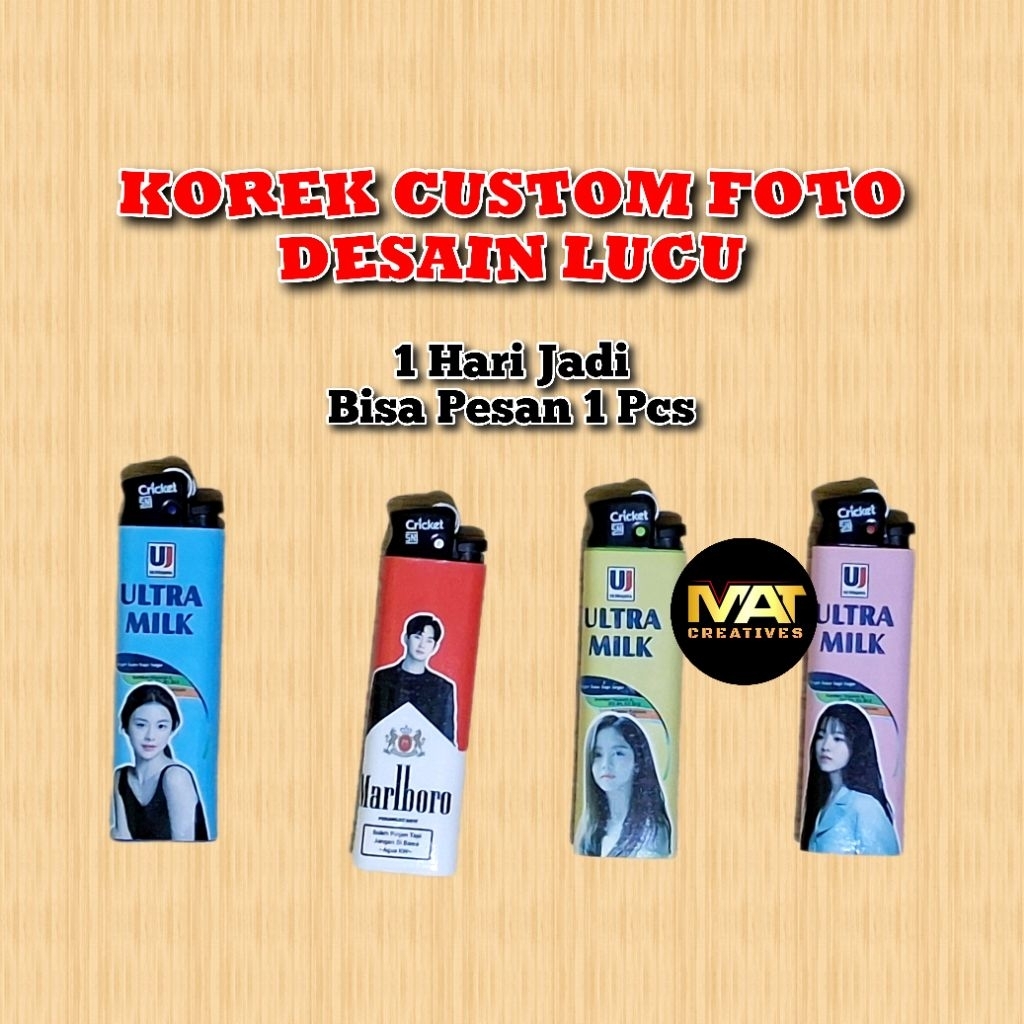 Jual Korek Foto Desaim Unik / Korek Cricket Custom / Desain Susu Ultra ...