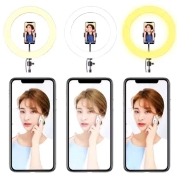 Ringlight 26CM Lampu Selfie Stick Led Ukuran Besar 3 Warna Lampu Kualitas Premium