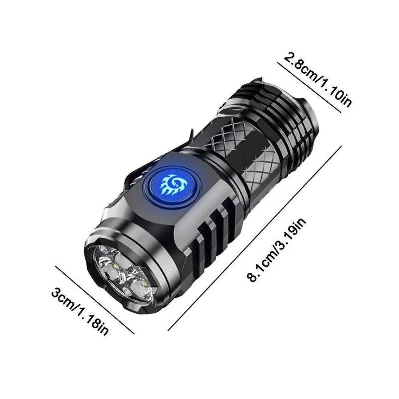 Jual Senter LED Jarak Jauh S62 - Charger USB Type-C, Bahan Aluminium ...