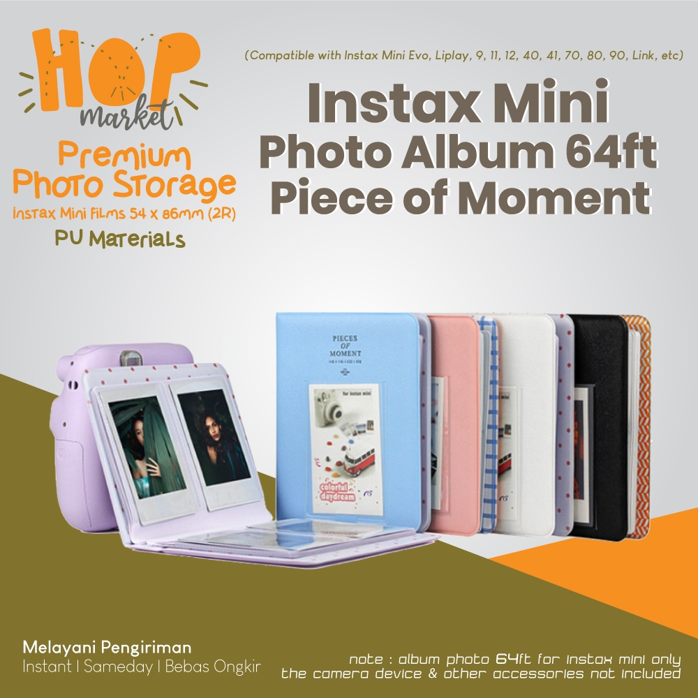 Album MINI Piece of Moment 64 Foto for Fujifilm Instax Mini 11 12  40 90 SP1 SP2 Link Liplay EVO Photo Size 2R Etc