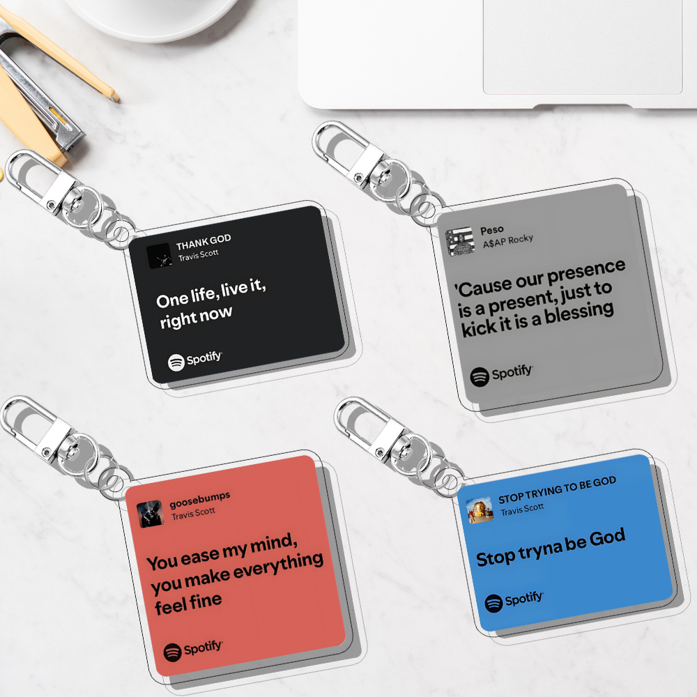 Jual Travis Scott Keychain Spotify Lyrics | Gantungan Kunci Lirik ...