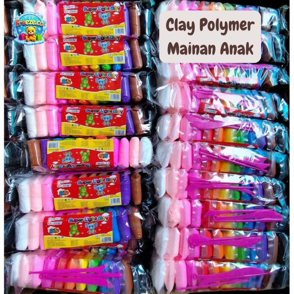 Jual Clay Maianan Anak isi 12 Pcs Clay 12 Warna Slime Clay isi 12 Pcs ...