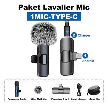MAIKET Mic Wireless Clip On Microphone Wireless Mic Portabel Mic Content Creator Audio Video