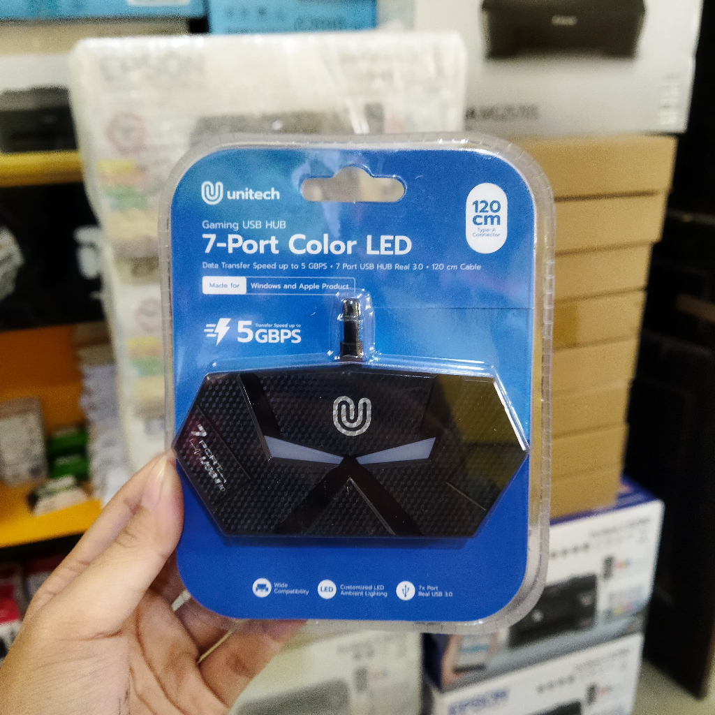 Jual USB Hub 7 Port 3.0 Unitech Robotic Converter Docking Station LED ...