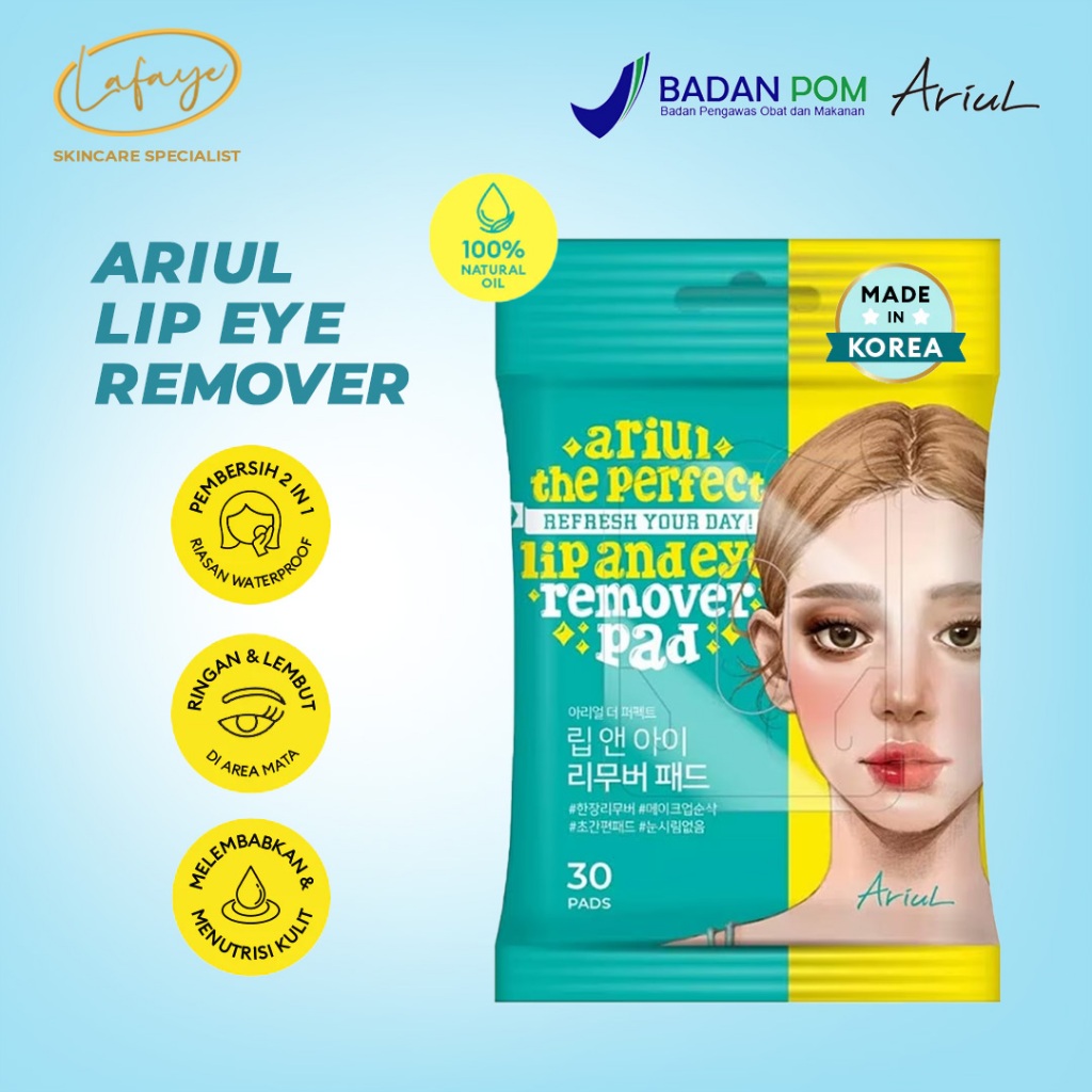 Ariul Tissue Pembersih Make Up - Lip and Eye Remover Pad The Perfect Refresh Your Day! 30 Sheet BPOM