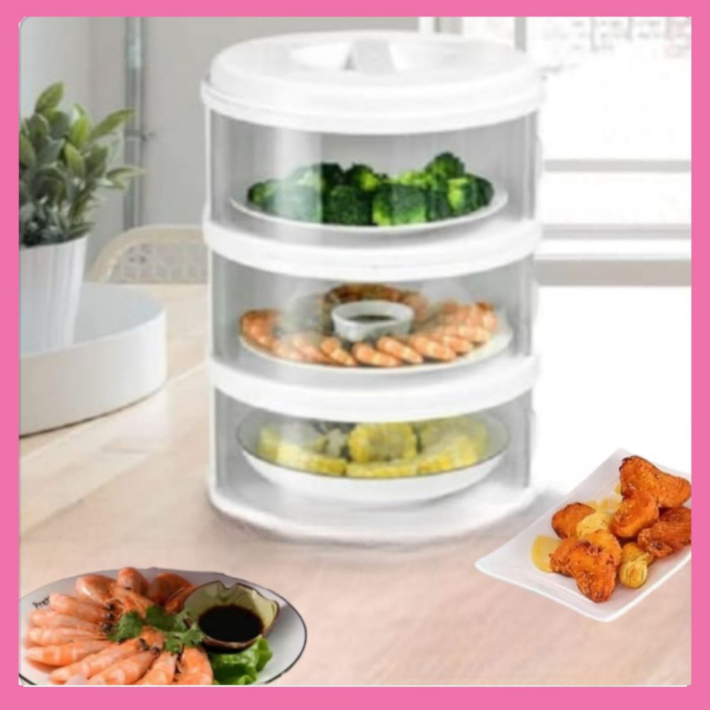 Jual Rak Susun Makanan Tempat Display Penyimpanan Makanan 3 Layer Food ...