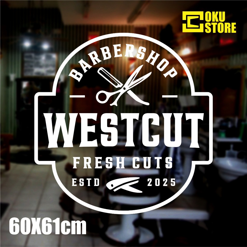 Jual Custom Sticker 165 Cutting Sticker CUSTOM WESTCUT BARBERSHOP - OKU ...