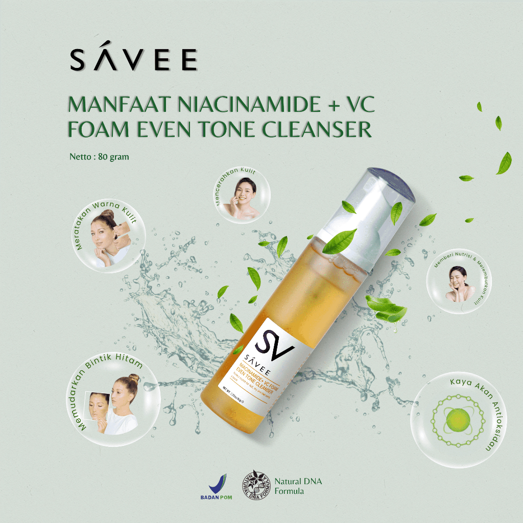 Jual SAVEE Niacinamide + Vc Foam Even Tone Cleanser 80ml | Shopee Indonesia
