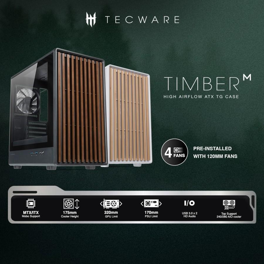 Jual CASING TECWARE TIMBER M M-ATX GAMING CASE FREE 4 FAN HITAM/PUTIH ...