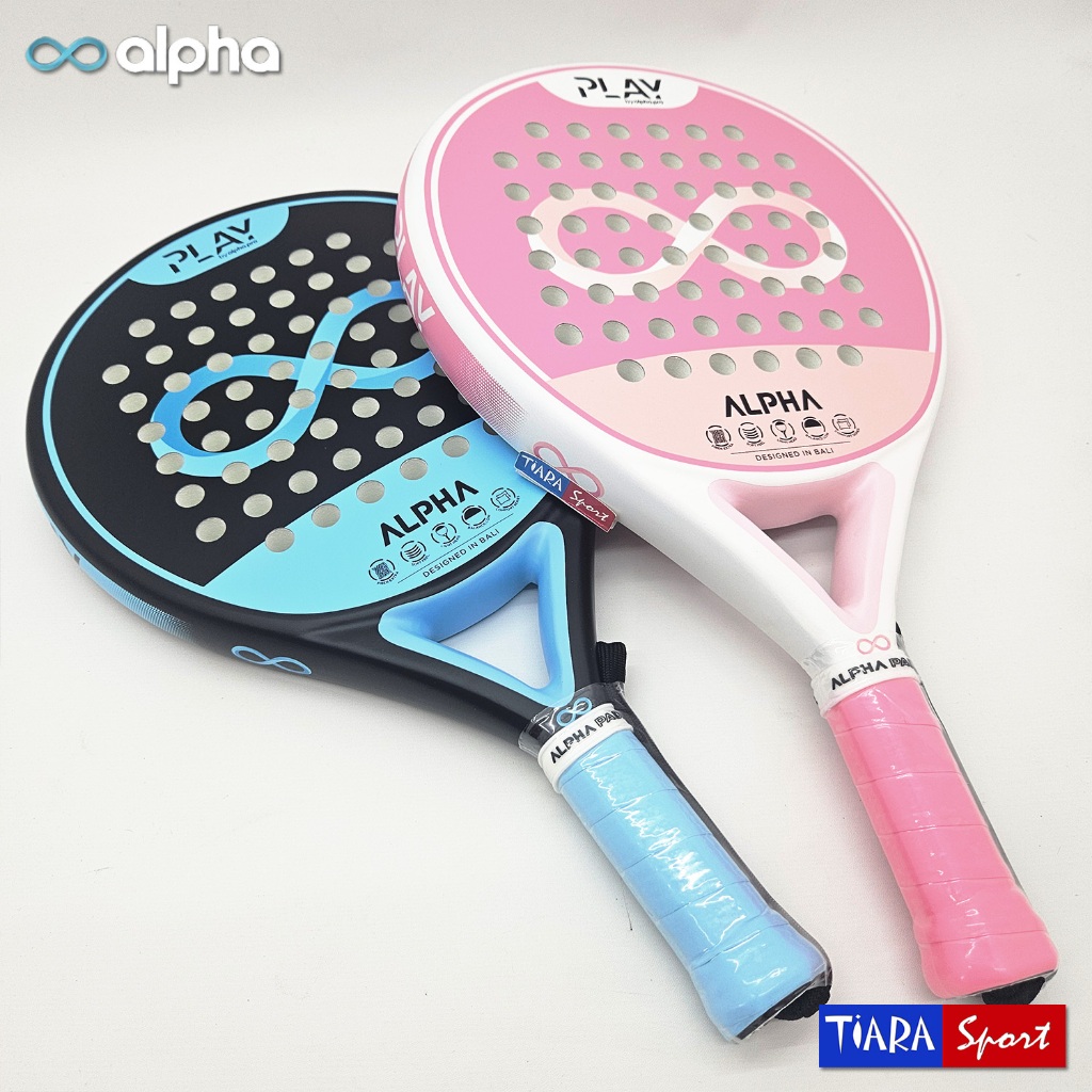 Jual Raket Padel ALPHA Play - Pink White / Black Blue - 350 - 380g ...