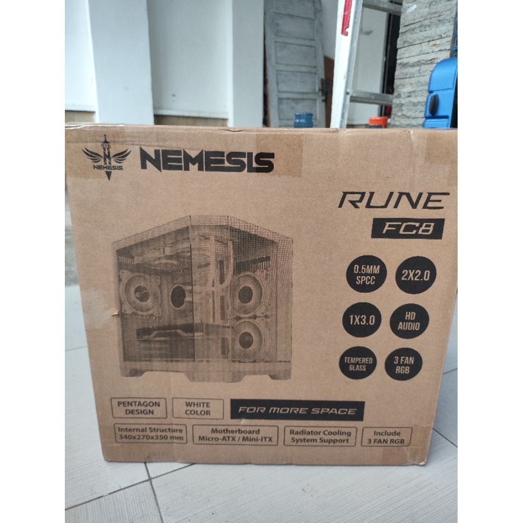 Jual PC Case M-ATX Mini-ITX Nemesis RUNE FC8 | free 3 fan RGB Pentagon ...