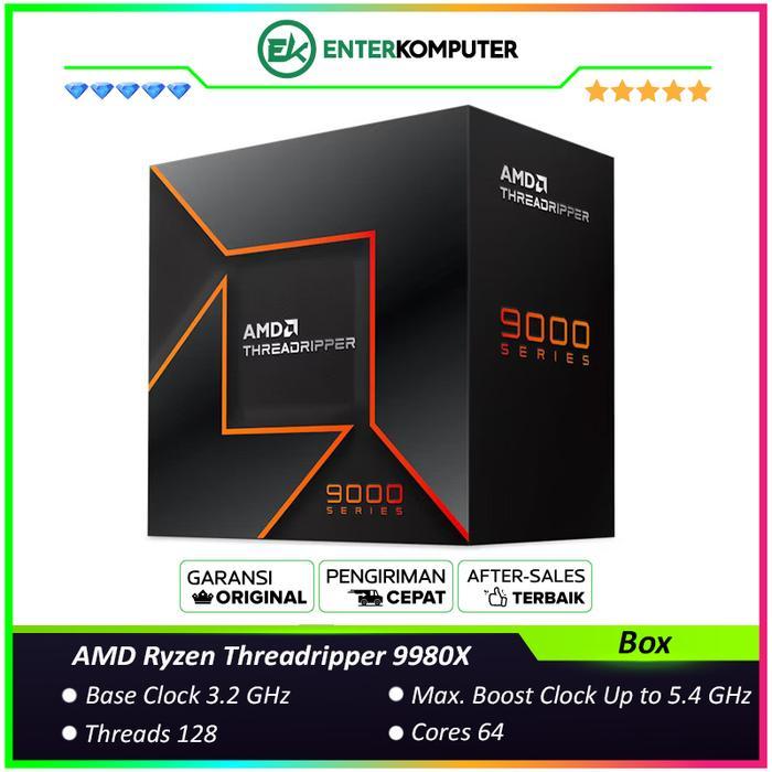 Jual AMD Ryzen Threadripper 9980X 3.2GHz Up to 5.4 GHz Cache 256MB 350W ...