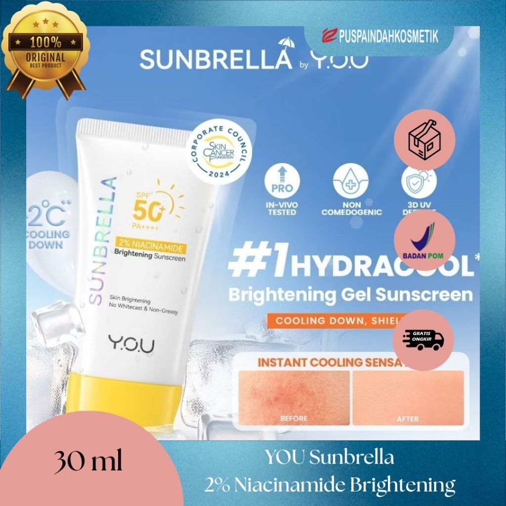 Jual YOU ( Y.O.U ) Sunbrella 2% Niacinamide Brightening Sunscreen SPF ...