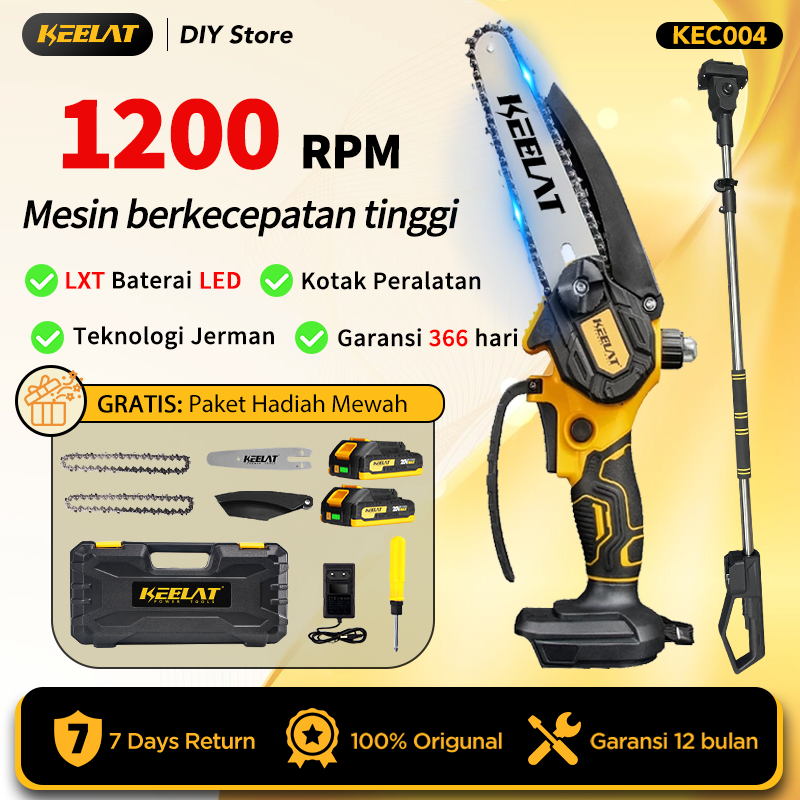 Jual 【KEELAT-KEC004】6 Inch Gergaji Cordless Chainsaw Gergaji Mesin ...