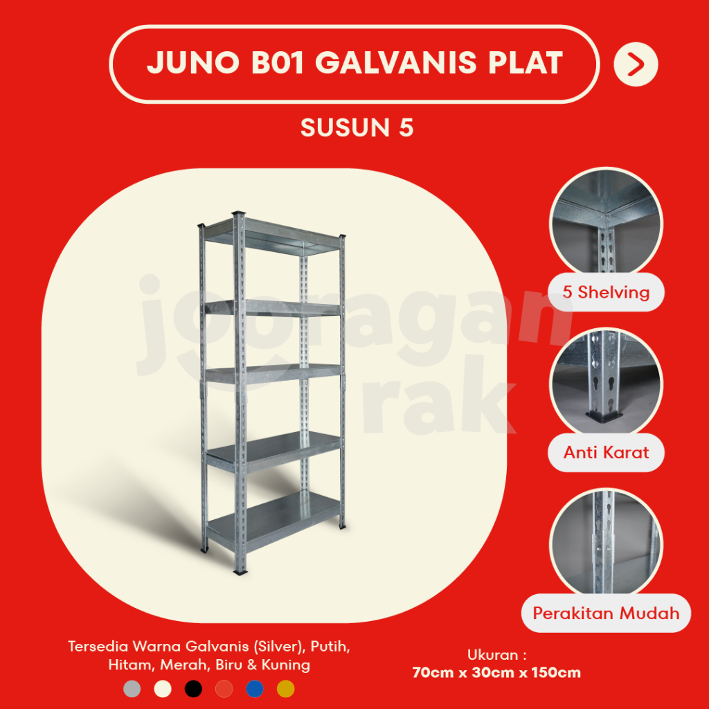 Jual KRISBOW FULL BESI RAK GUDANG SIKU LUBANG SERBAGUNA SHELVING PLAT ...
