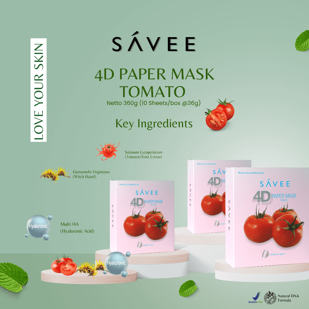 Jual SAVEE 4D Paper Mask Tomato 360G (10PCS Pack) | Shopee Indonesia