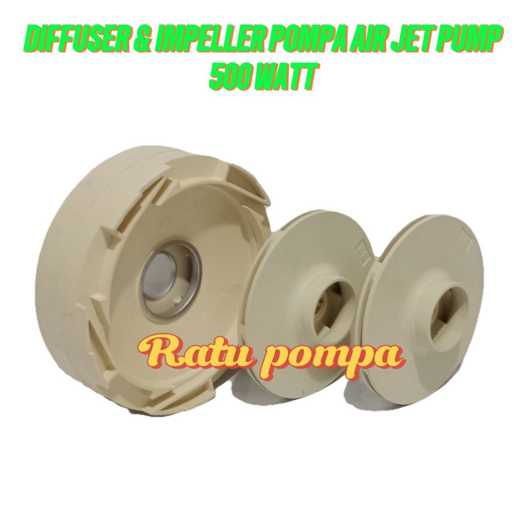 Jual DIFFUSER & IMPELLER POMPA AIR JET PUMP 500 WATT, HARGA SET / SPARE ...