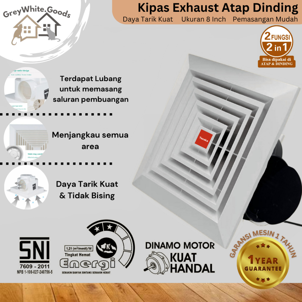 Jual Exhaust Fan Kencang Kipas Exhaust Hexos Dinding Atap Corong Pipa ...