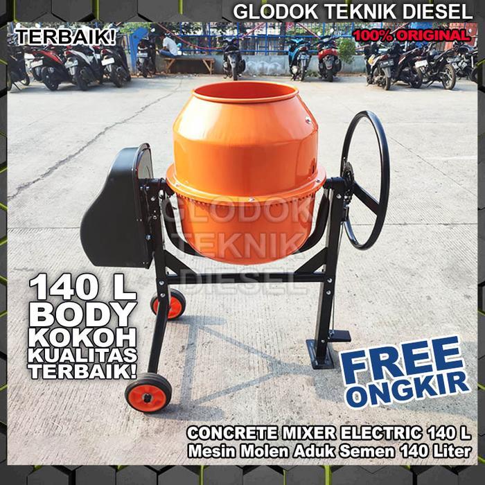 Jual Mesin Molen Alat Pengaduk Cor Semen Elektrik 140 Liter Beton ...
