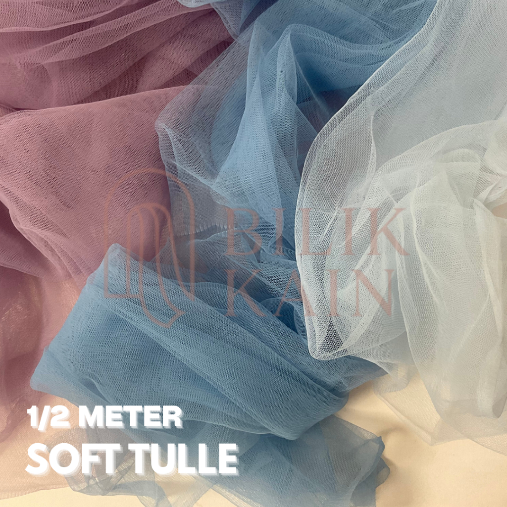 Jual ½ meter Kain Soft Tulle - Tile Polos - Soft Tulle Polos - Bahan ...