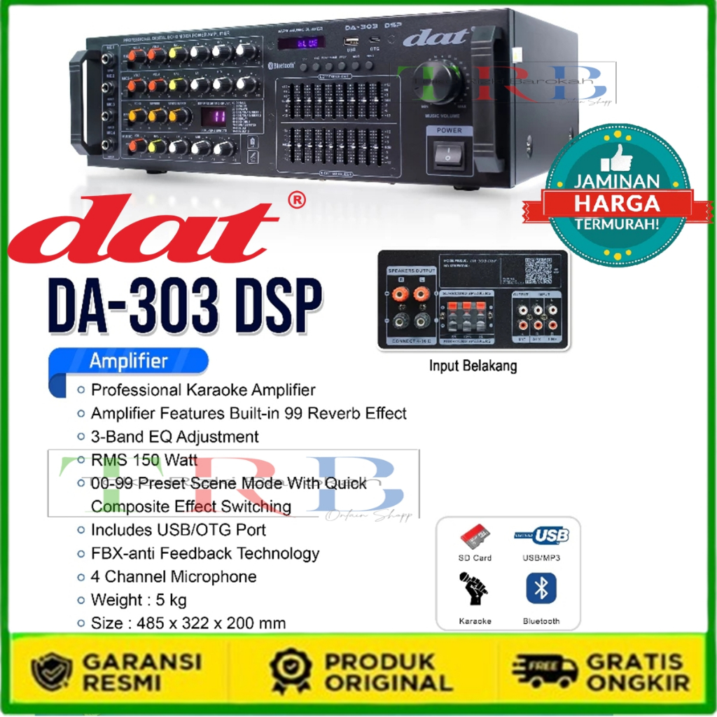 Jual [COD]POWER AMPLIFIER 4 CHANEL DAT DA 303 DSP DA303 MIXER BLUETOOTH ...