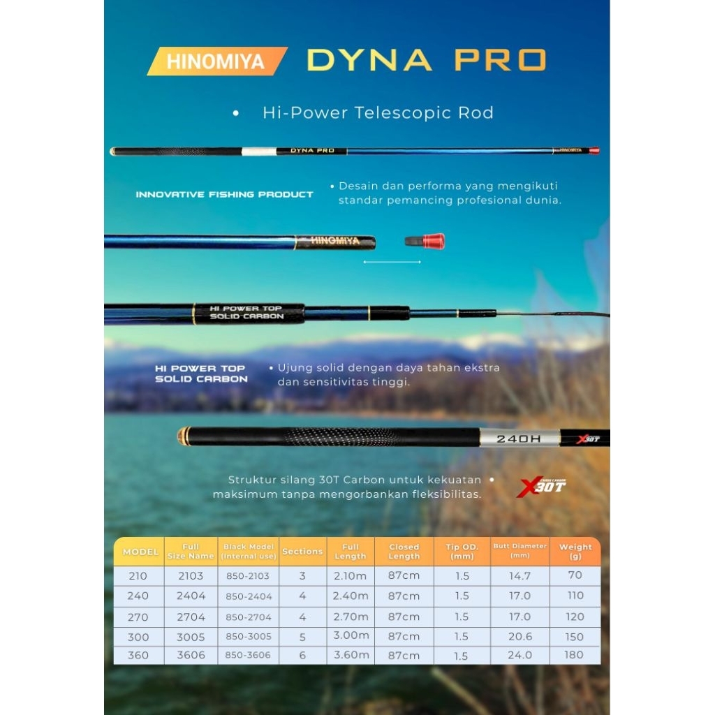 Jual Joran Tegek Hinomiya Dyna Pro galatama lele ringan | Shopee Indonesia