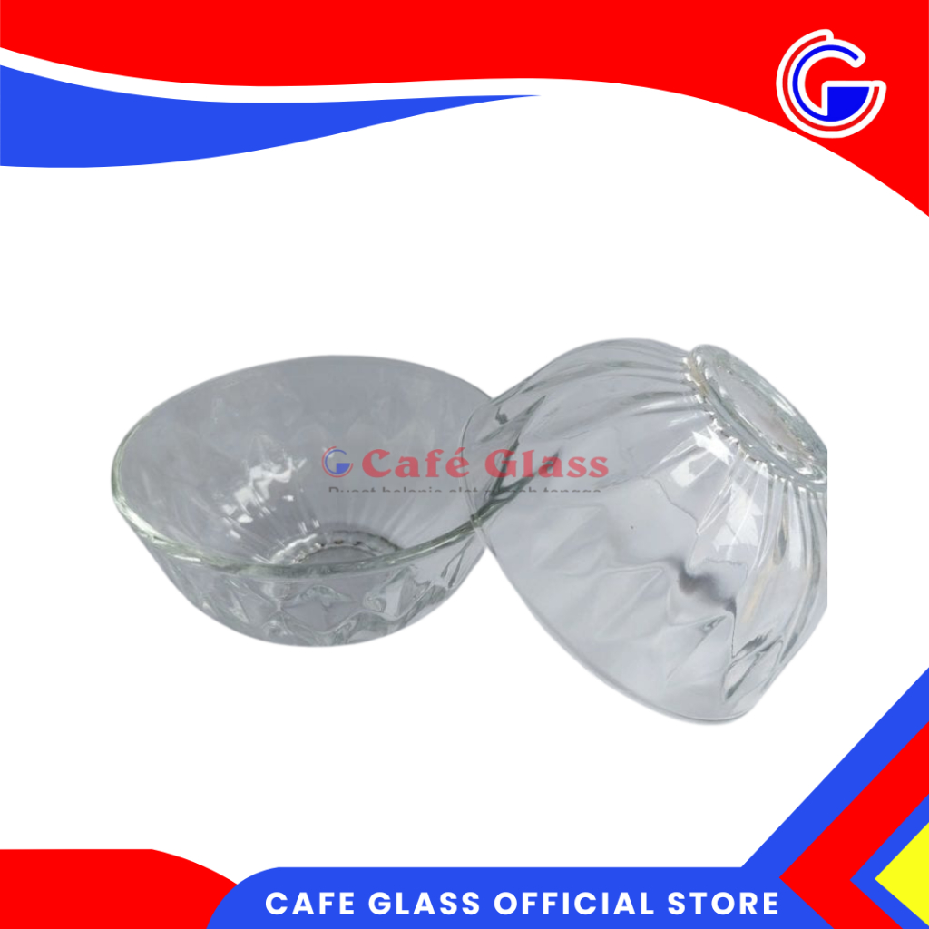 Mangkok Kaca Kecil 9 Cm Isi 6 Pcs Murah I Mangkok Kedaung Murah I Wadah Saji Kecil I Bc-392/6-1Gp Mangkok Diamond