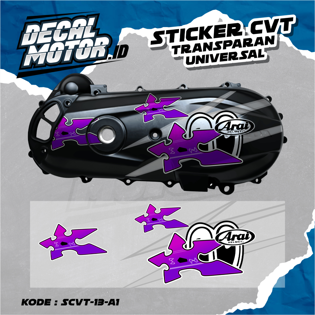 Jual Sticker Blok CVT All Motor Motif Arai Suriken-Gambar Bisa Custom ...