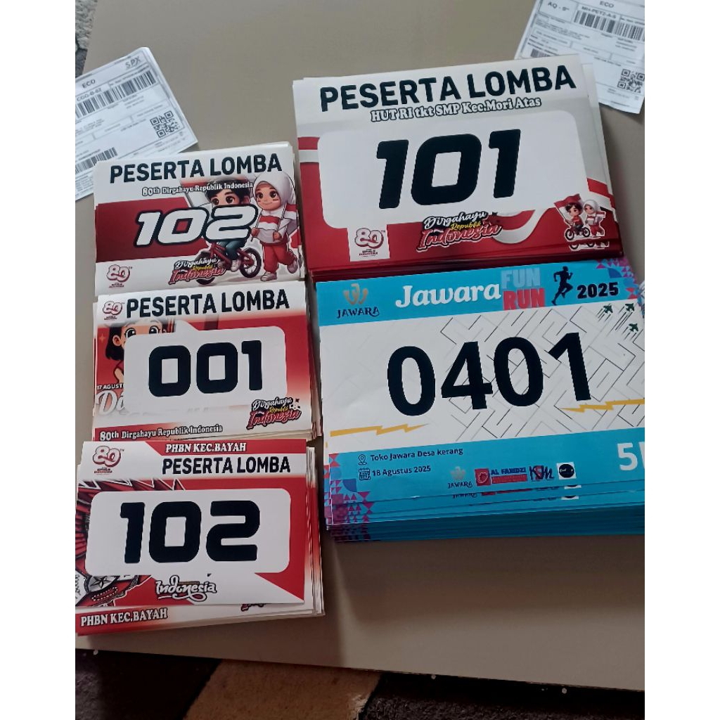 Jual BIB NOMOR DADA LOMBA AGUSTUSAN EVENT LARI ,DLL | Shopee Indonesia