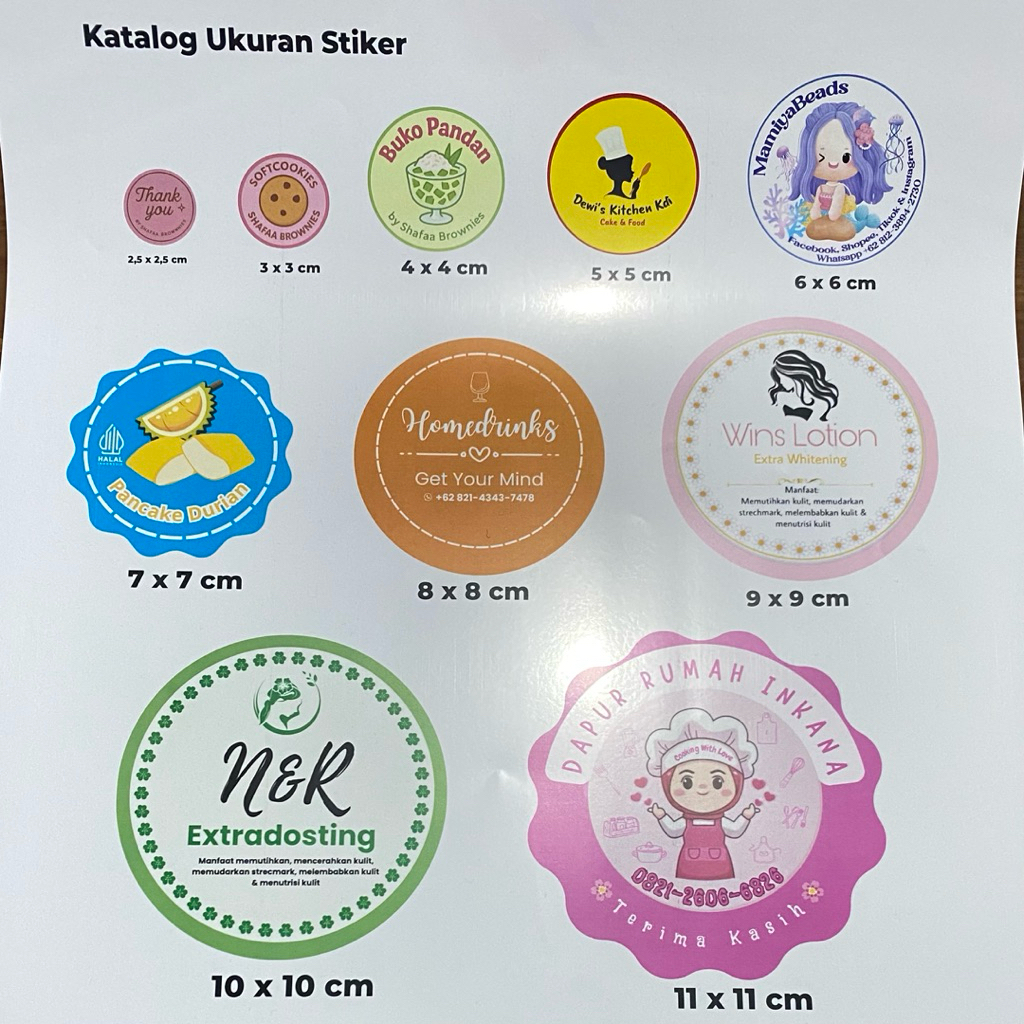 Jual Sticker Custom logo makanan/minuman untuk jualan - Cetak Sticker ...