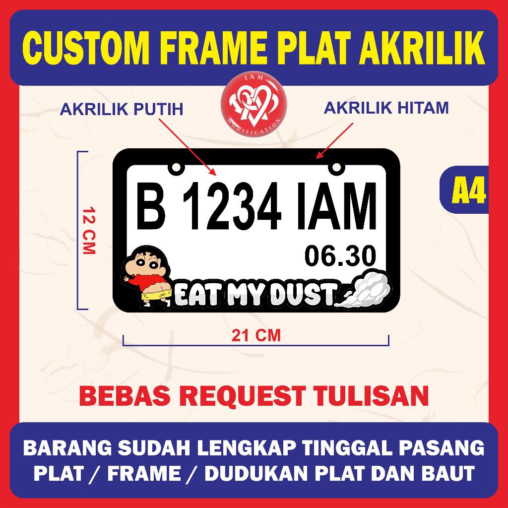 Jual PLAT NOMOR CUSTOM FRAME + PLAT HURUF TIMBUL BAHAN AKRILIK TEBAL ...