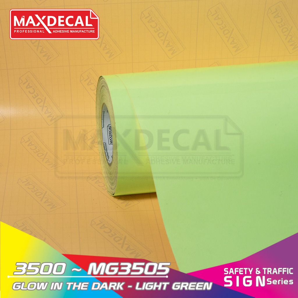 Jual ROLL MG3505 Sticker Fosfor MAXDECAL Glow In The Dark Light Green ...