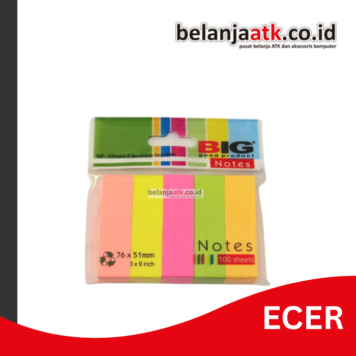 Jual [ECER] Sticky Notes/Memo Stick 5 Warna BIG | Shopee Indonesia