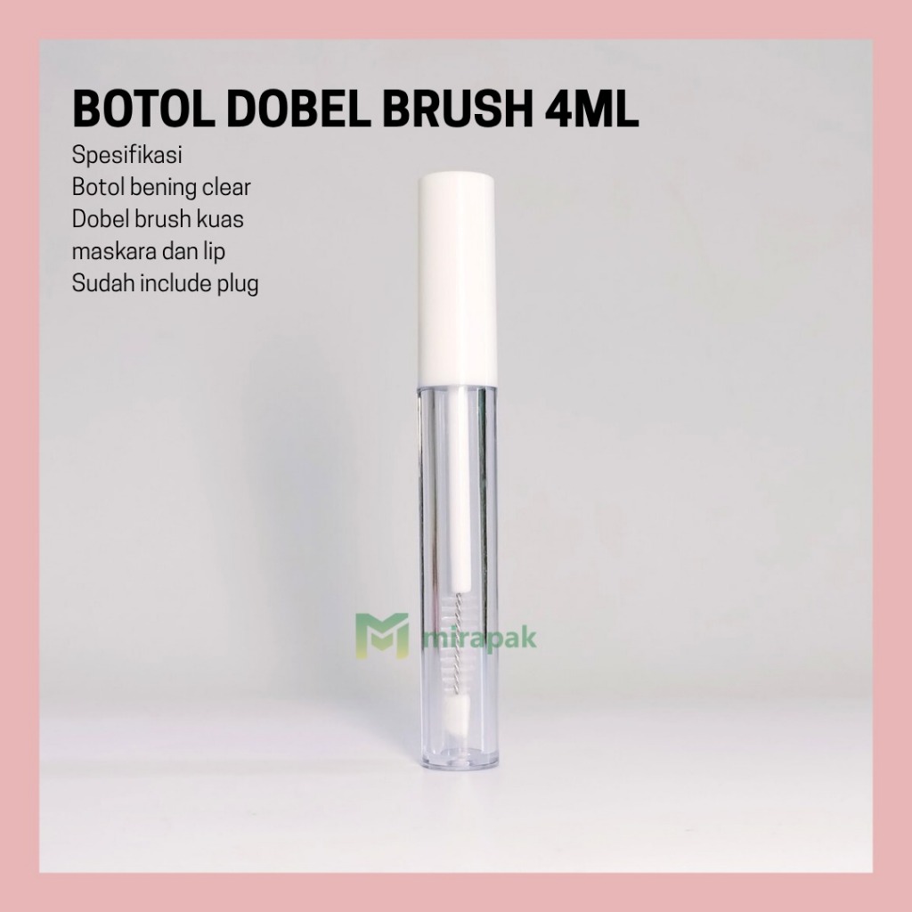 Jual BOTOL MASKARA DOUBLE BRUSH 4ML BENING CLEAR - CAP PUTIH MASKARA ...