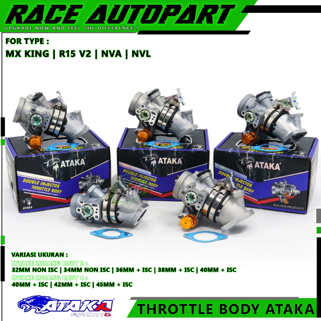 Jual ATAKA RACING Tb Throttle Body Dual Injecktor 32 34 36 38 40 42 45 ...