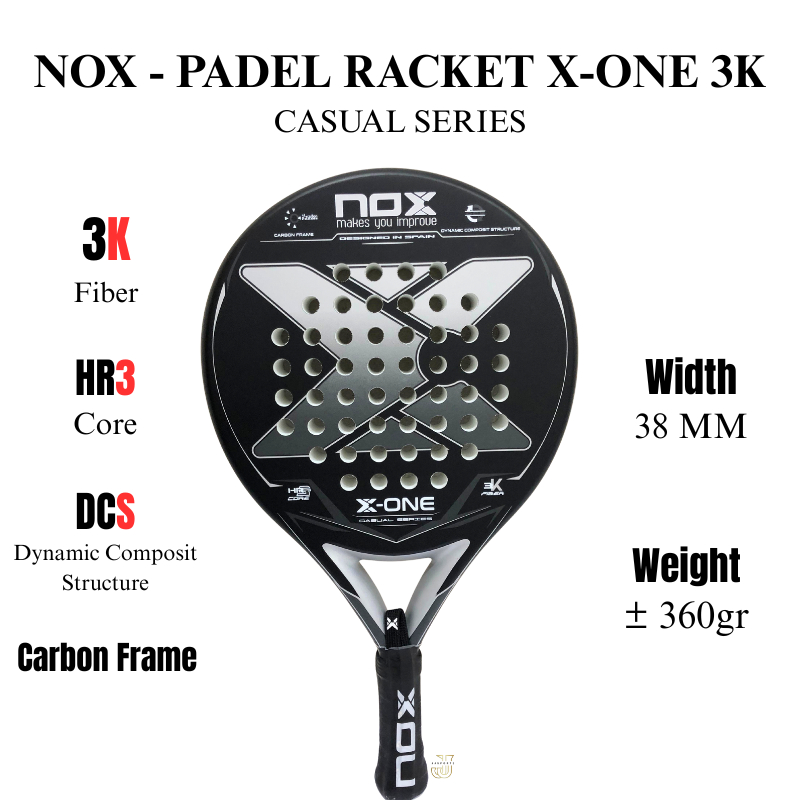 Jual Raket Padel NOX X-One 3K Casual Series Nox Padel Racket X-One Grey ...